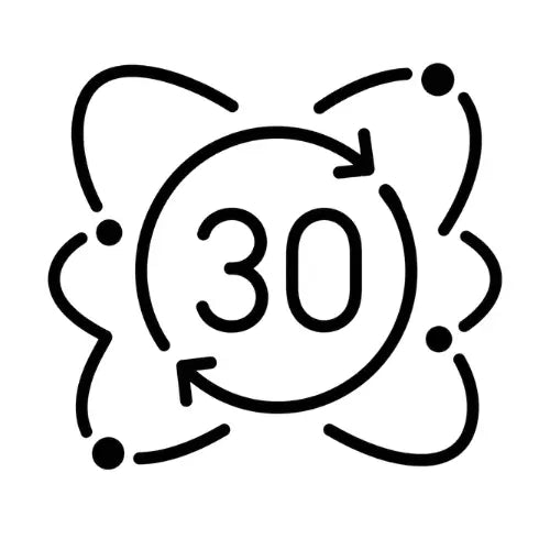 30-day replacement icon representing the guarantee for damaged, defective or incorrect items