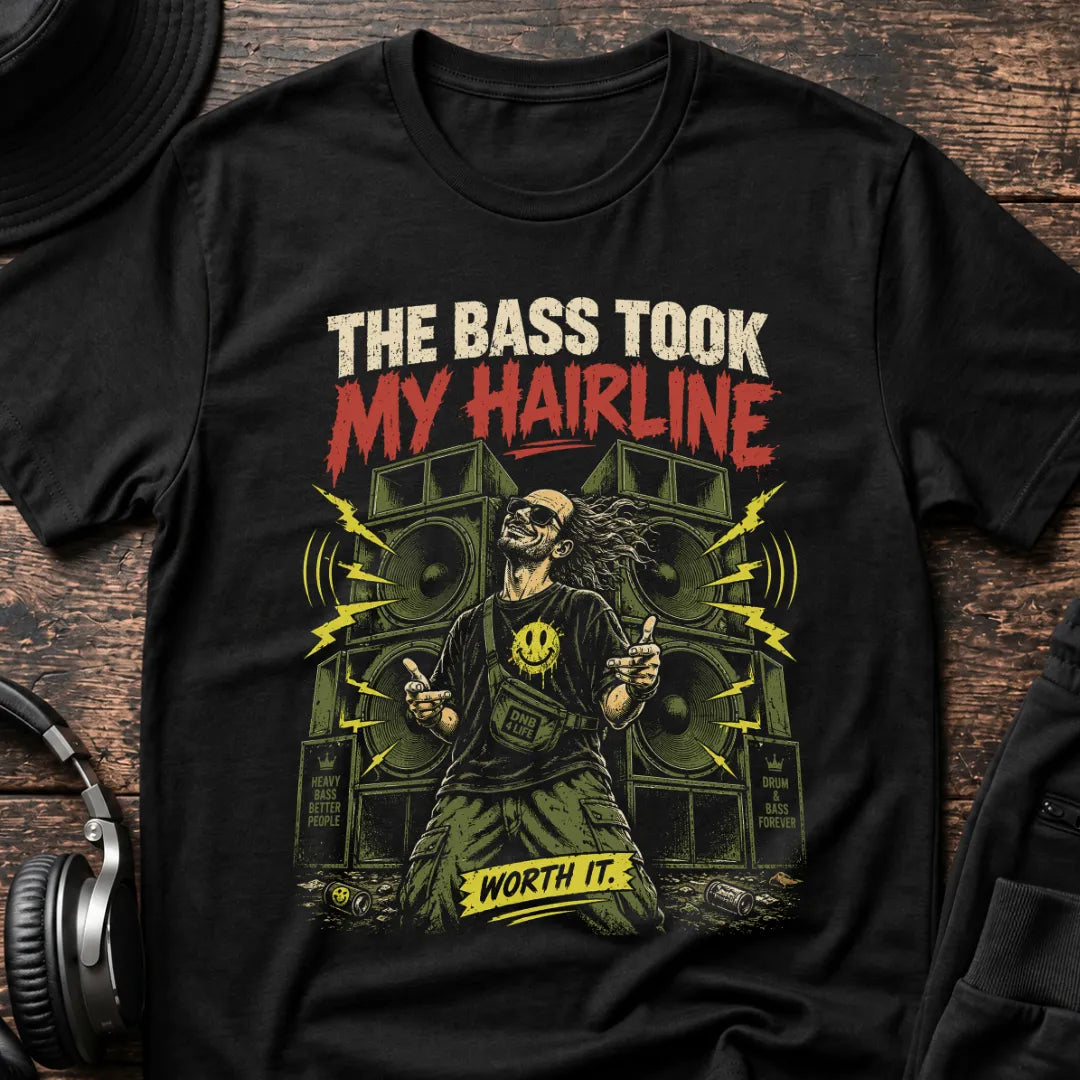 Bass Took My Hairline DnB T-Shirt