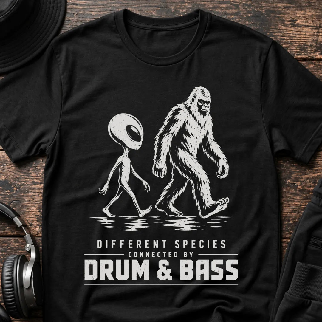 Different Species Connected by DnB T-Shirt flat lay by QUASIKERN