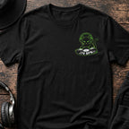 174 BPM Cat Chestprint DnB T-Shirt flat lay by QUASIKERN