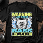 Bassface Warning DJ T-Shirt flat lay by QUASIKERN