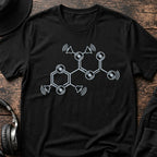 Bass Molecule DnB T-Shirt flat lay by QUASIKERN