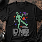 Alien Up in Space DnB T-Shirt flat lay by QUASIKERN