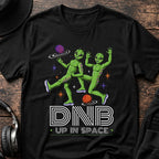 Aliens Up in Space DnB T-Shirt flat lay by QUASIKERN