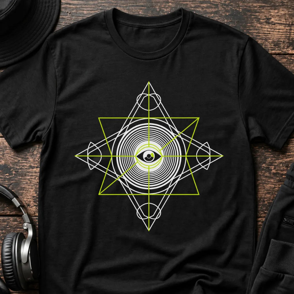 Frequency Vision Rave T-Shirt flat lay by QUASIKERN