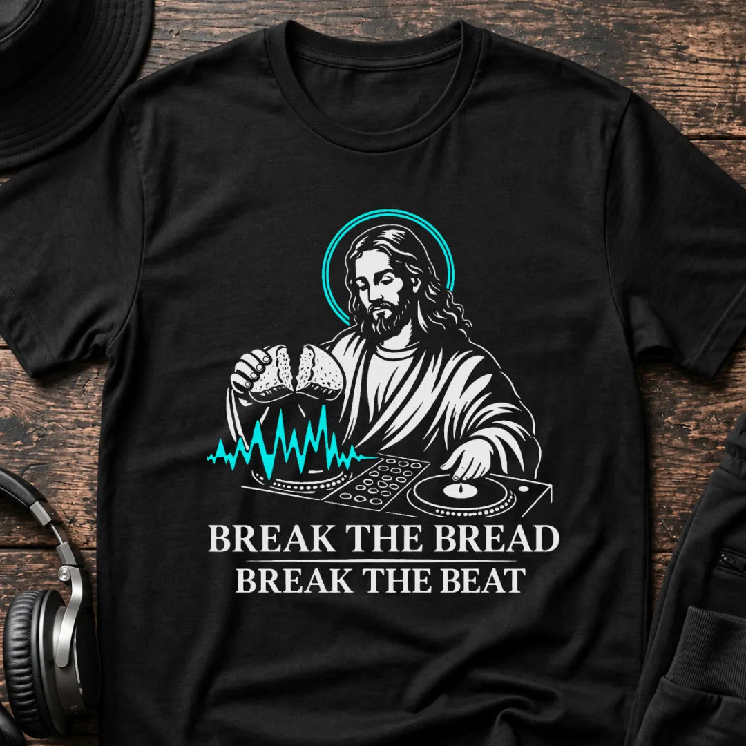 Jesus Amen Break T-Shirt flat lay by QUASIKERN