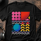 Abstract Drop Rave T-Shirt flat lay by QUASIKERN