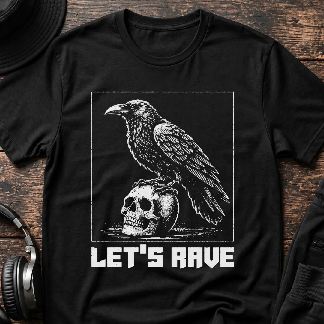 Let‘s Rave T-Shirt flat lay by QUASIKERN