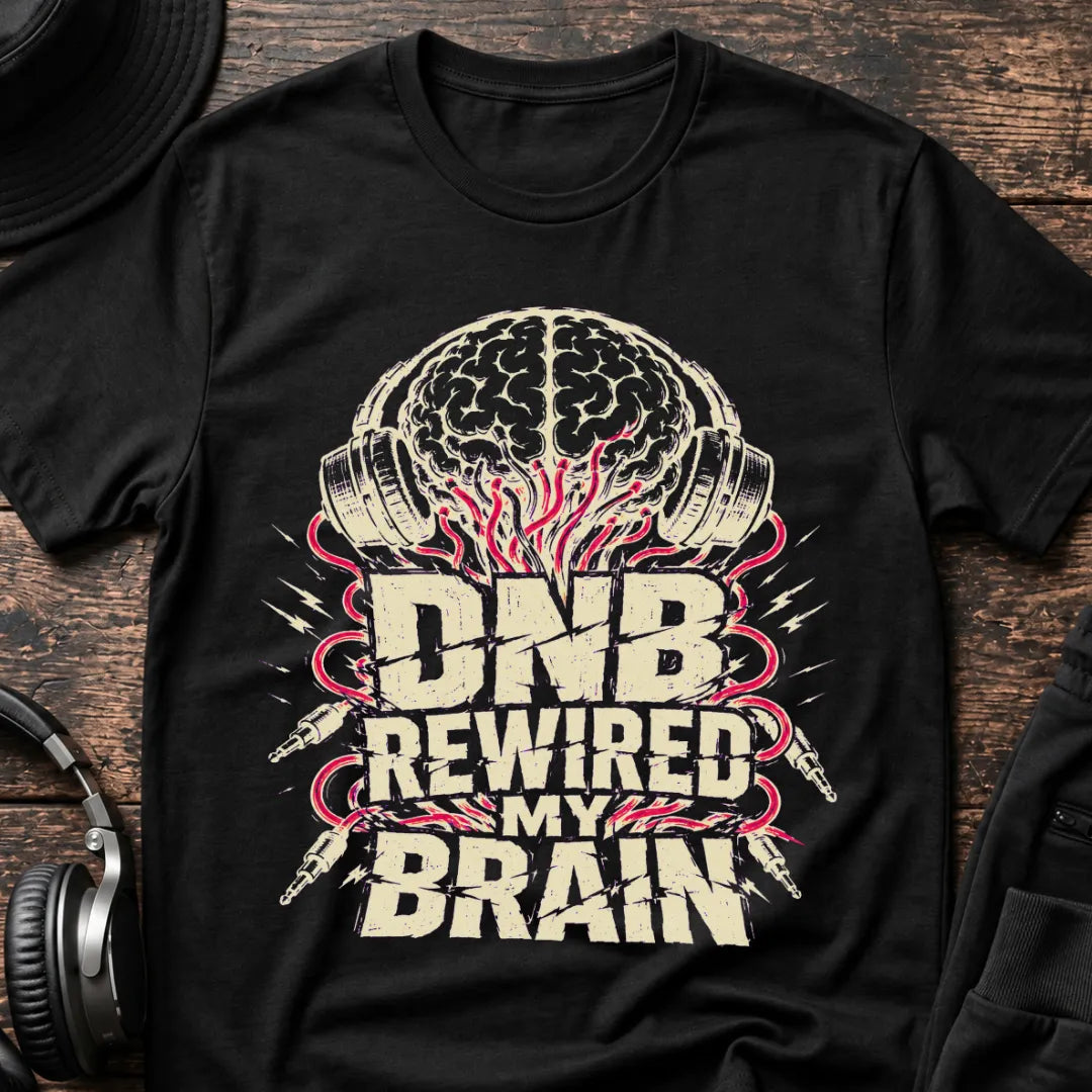 Brain Rewired DnB T-Shirt flat lay by QUASIKERN