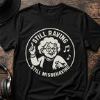 Granny Rave T-Shirt flat lay by QUASIKERN