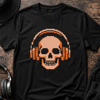 Headphone Skull DnB T-Shirt flat lay by QUASIKERN