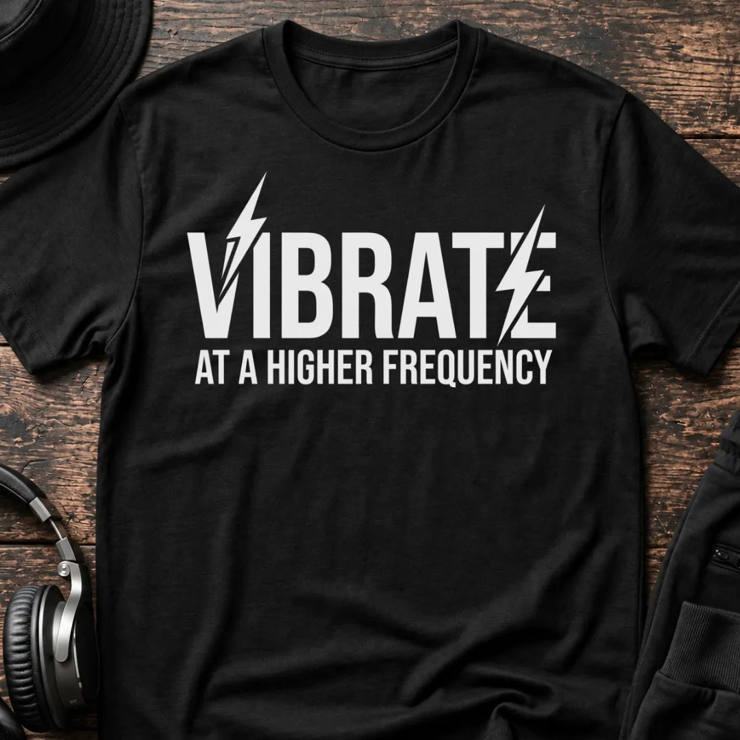 Higher Frequency DnB T-Shirt flat lay by QUASIKERN