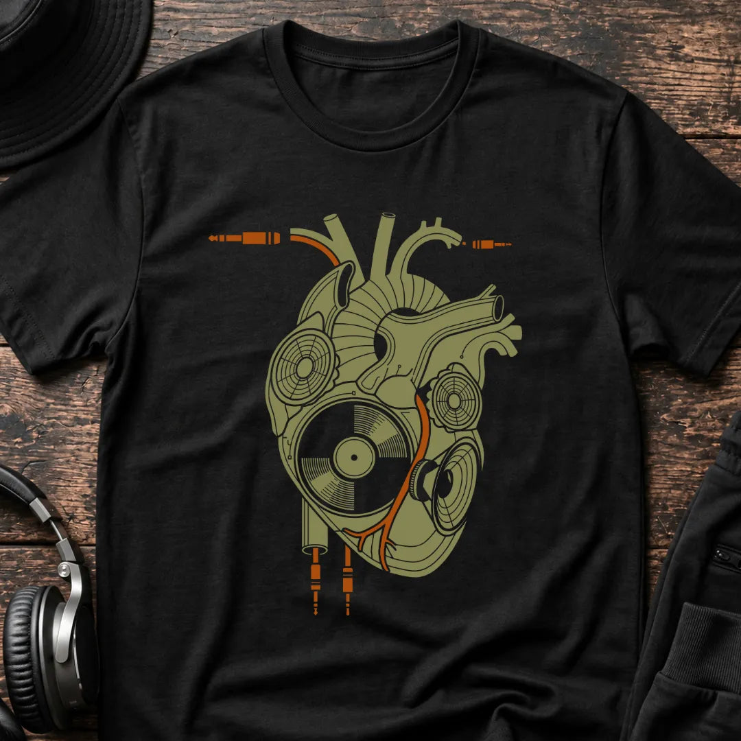 HeartBeat DnB T-Shirt flat lay by QUASIKERN