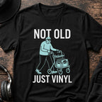 Not Old Just Vinyl DnB T-Shirt flat lay by QUASIKERN