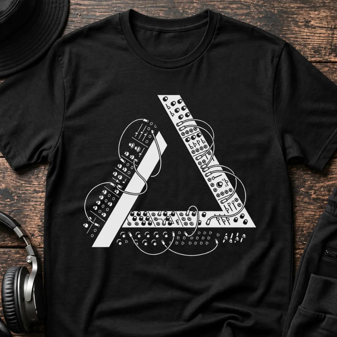 Trinity Console DJ T-Shirt flat lay by QUASIKERN