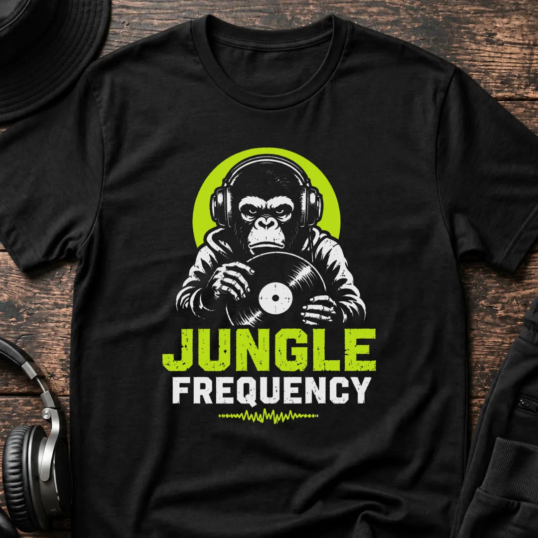 Jungle Frequency Jungle T-Shirt flat lay by QUASIKERN