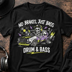 No Brakes Just Bass DnB T-Shirt flat lay by QUASIKERN