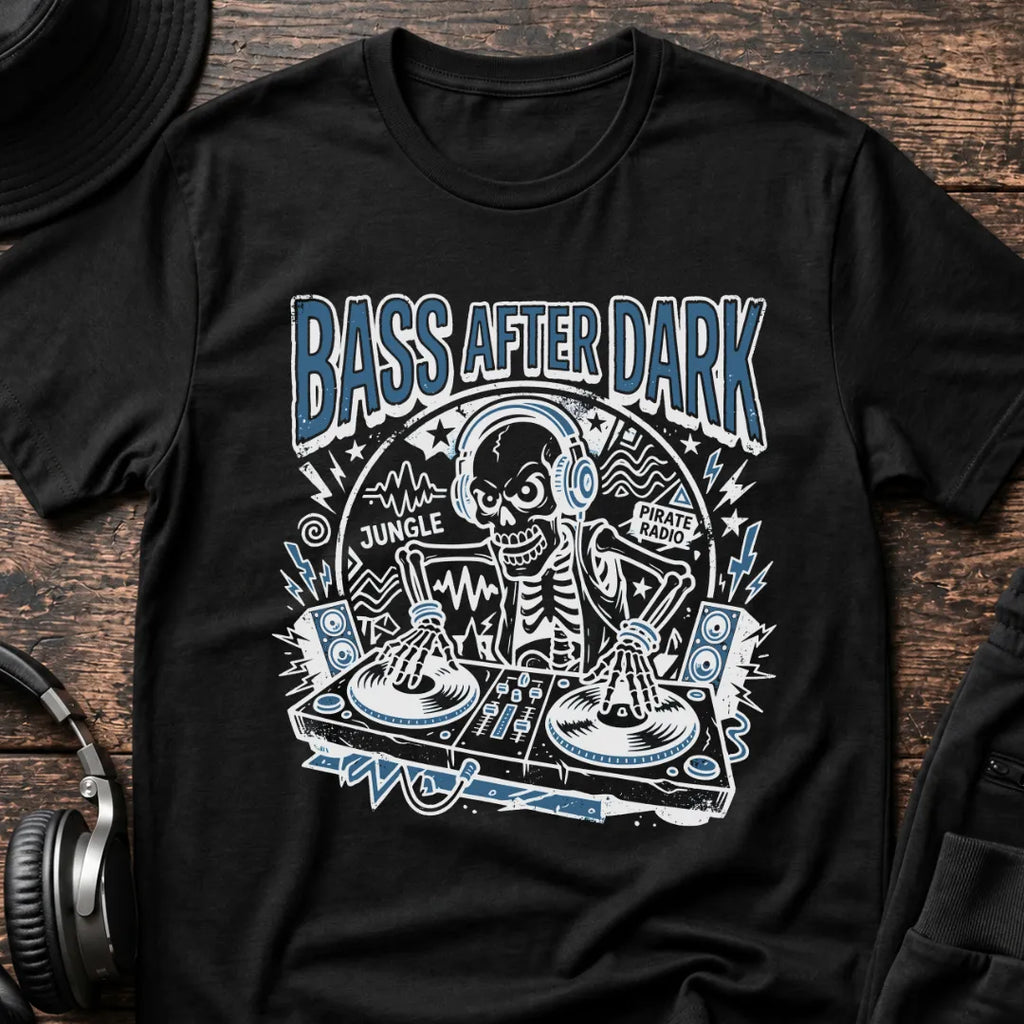 Bass After Dark Jungle T-Shirt flat lay by QUASIKERN