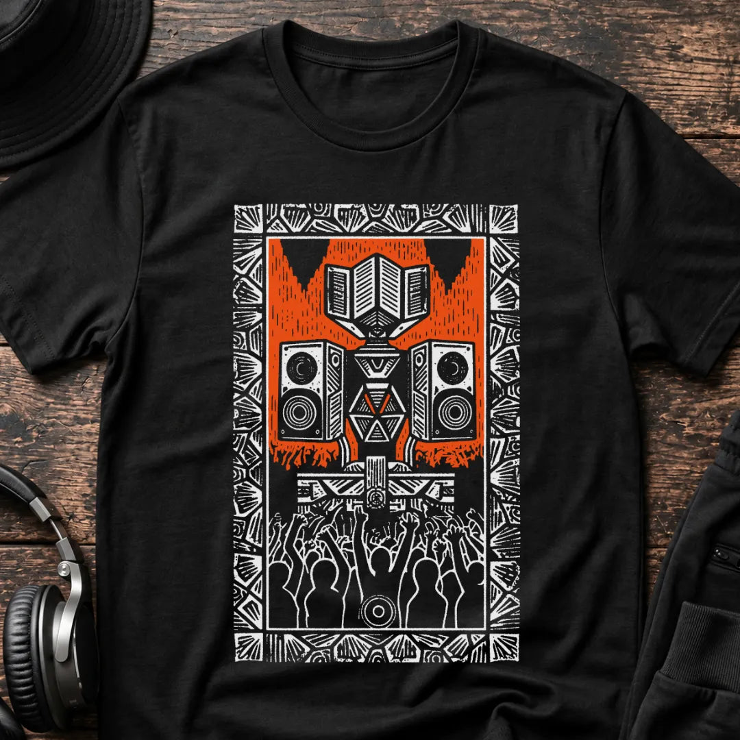 Sound System Ritual DnB T-Shirt flat lay by QUASIKERN