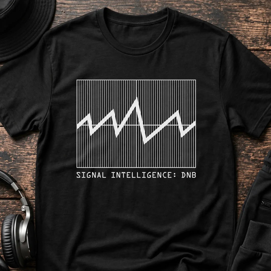 Signal Intelligence DnB T-Shirt flat lay by QUASIKERN