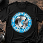Skate & Bass DnB T-Shirt flat lay by QUASIKERN