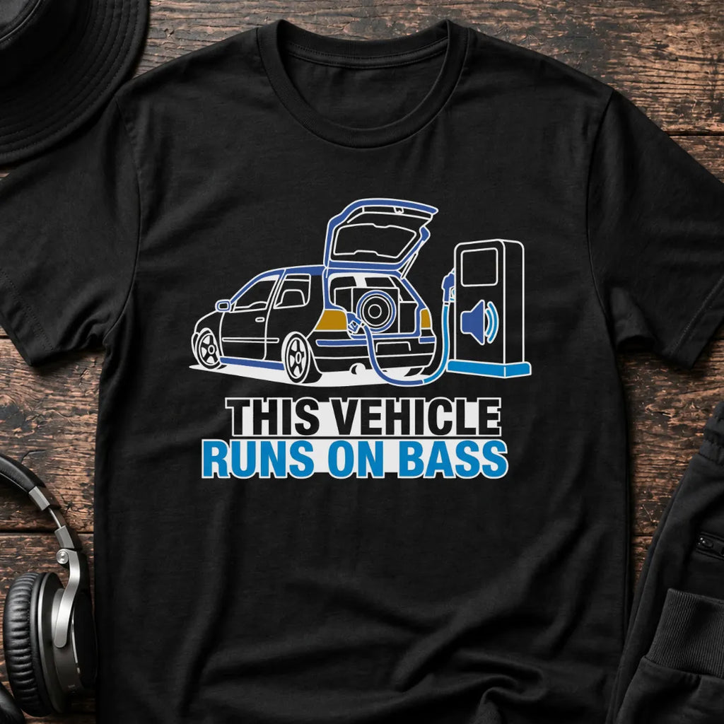 Runs on Bass DnB T-Shirt flat lay by QUASIKERN