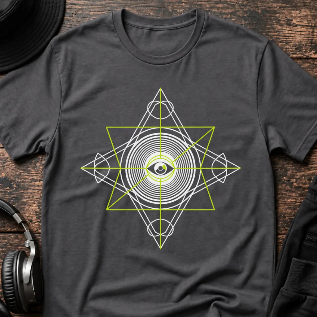 Frequency Vision Rave T-Shirt flat lay by QUASIKERN