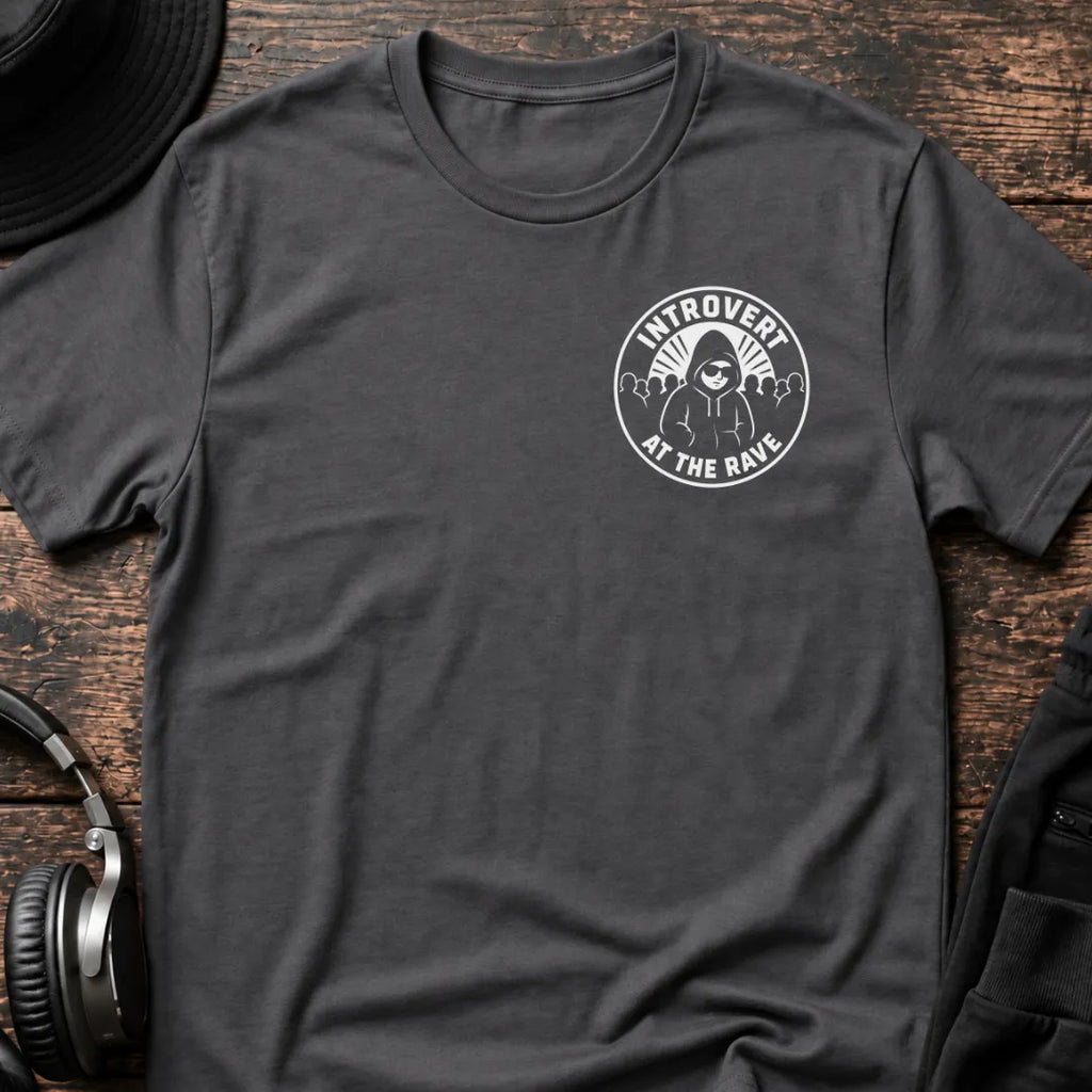 Introvert At The Rave T-Shirt flat lay by QUASIKERN