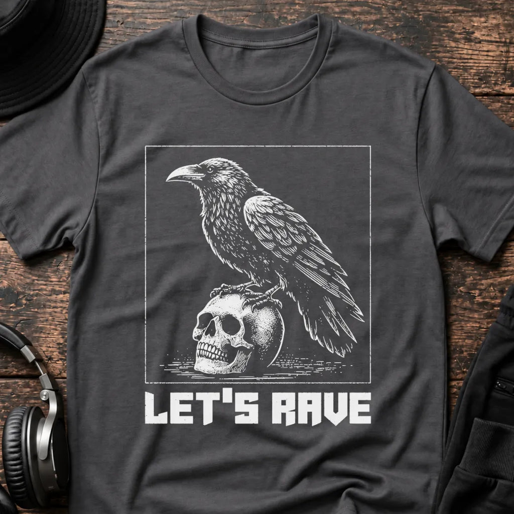 Let‘s Rave T-Shirt flat lay by QUASIKERN