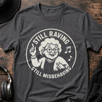 Granny Rave T-Shirt flat lay by QUASIKERN