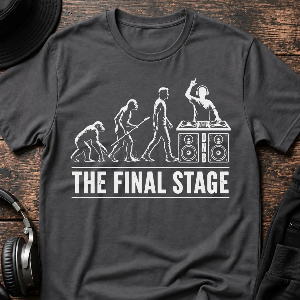 The Final Stage DJ T-Shirt flat lay by QUASIKERN