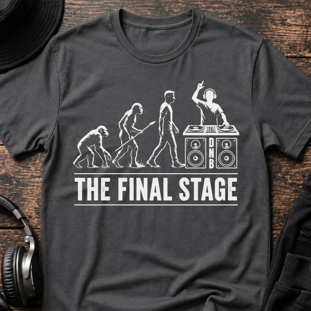The Final Stage DJ T-Shirt flat lay by QUASIKERN