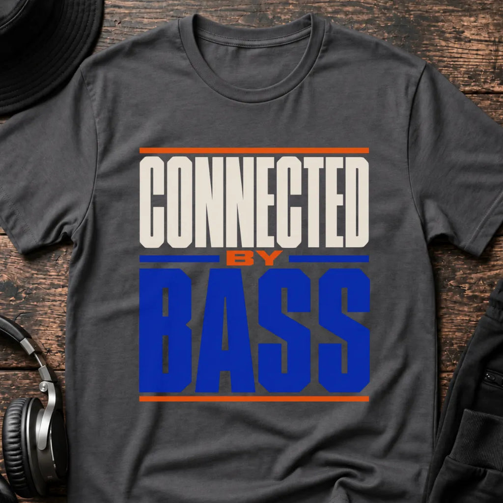 Connected by Bass DnB T-Shirt flat lay by QUASIKERN