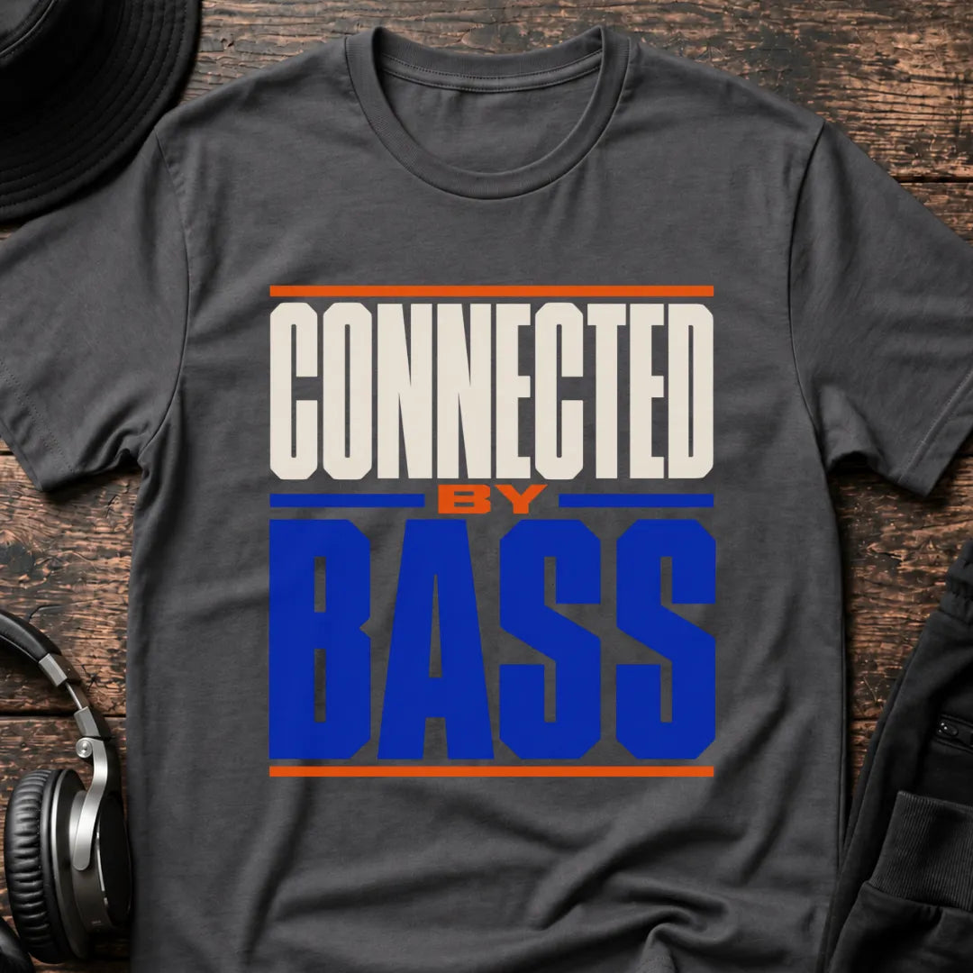Connected by Bass DnB T-Shirt flat lay by QUASIKERN
