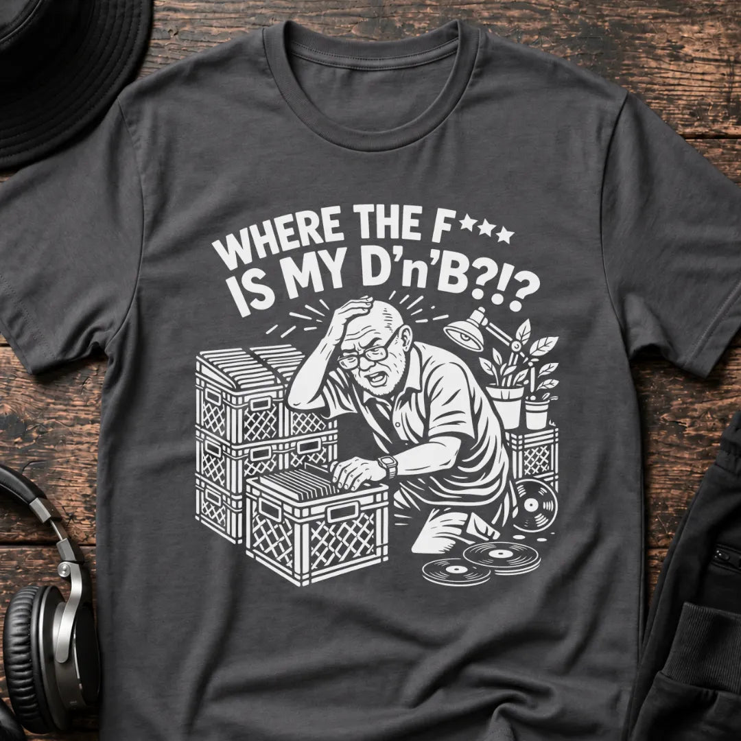 Where is my DnB T-Shirt flat lay by QUASIKERN