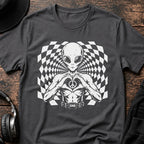 Alien Love Peace DnB T-Shirt flat lay by QUASIKERN