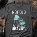 Not Old Just Vinyl DnB T-Shirt flat lay by QUASIKERN