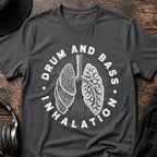 Drum & Bass Inhalation DnB T-Shirt flat lay by QUASIKERN
