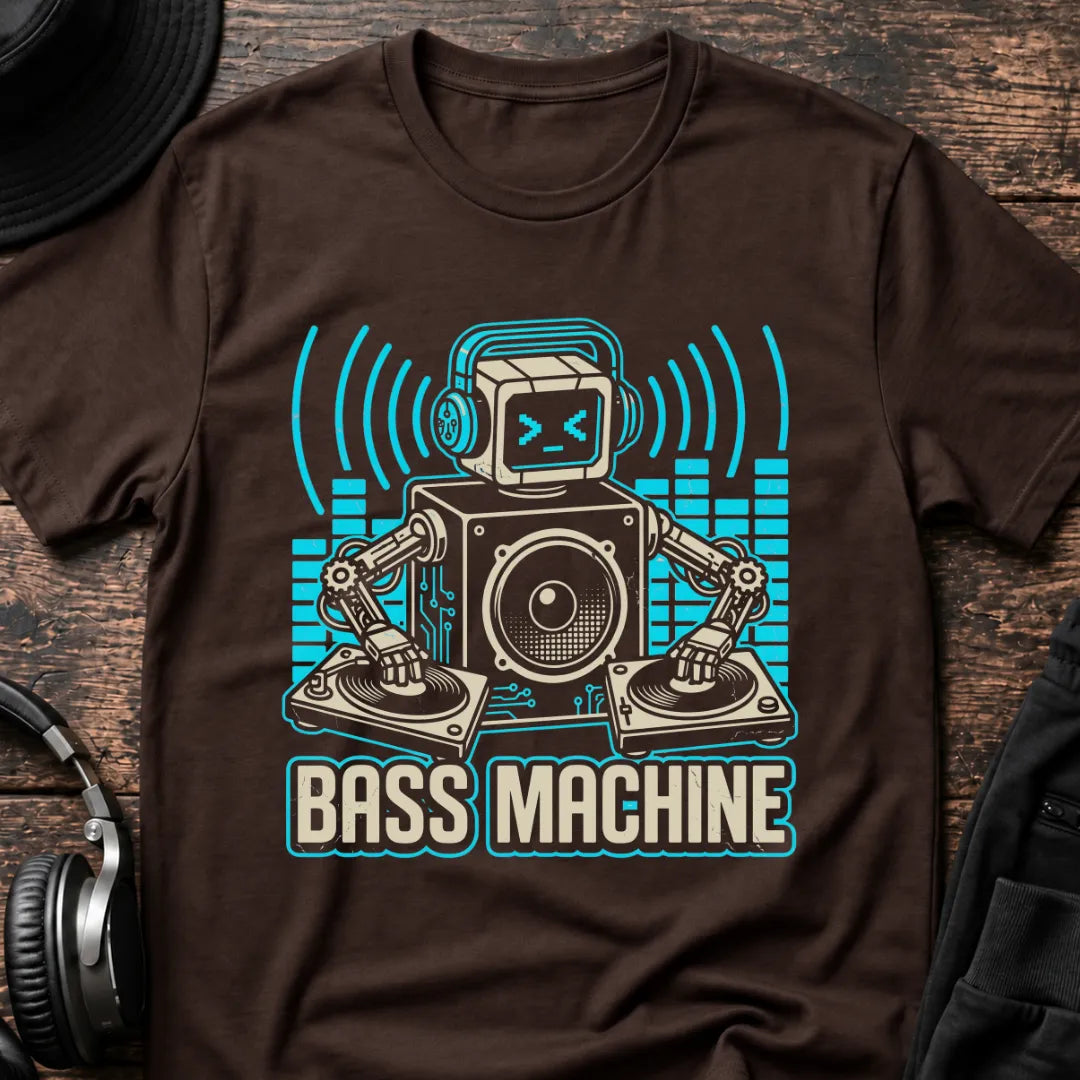 Bass Machine DnB T-Shirt flat lay by QUASIKERN