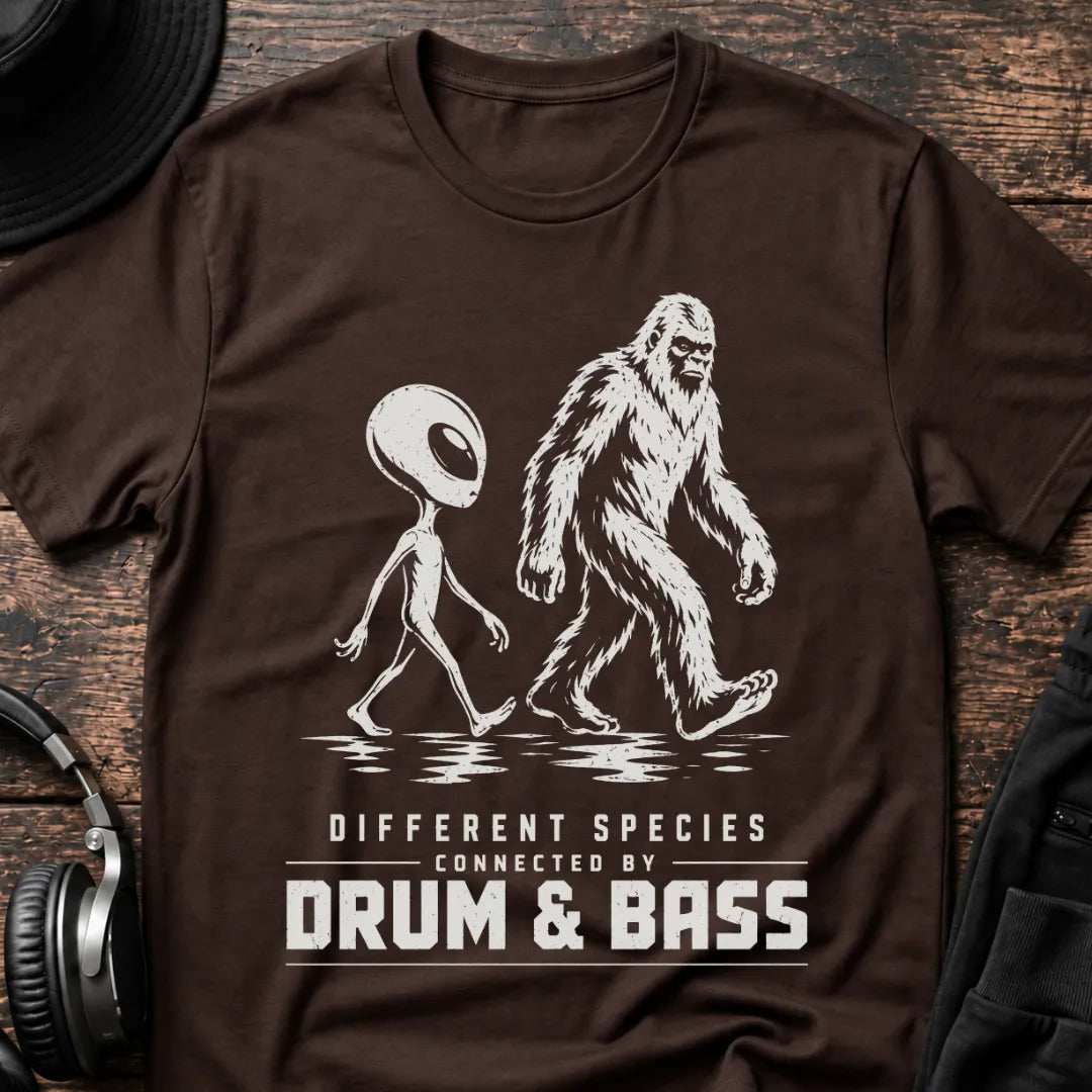 Different Species Connected by DnB T-Shirt flat lay by QUASIKERN