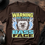 Bassface Warning DJ T-Shirt flat lay by QUASIKERN