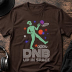 Alien Up in Space DnB T-Shirt flat lay by QUASIKERN