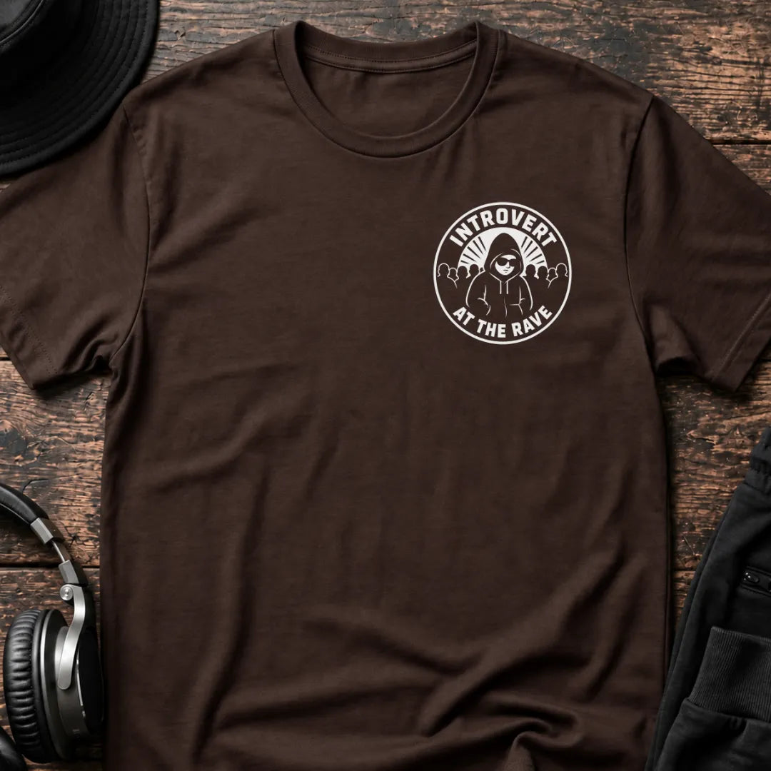 Introvert At The Rave T-Shirt flat lay by QUASIKERN
