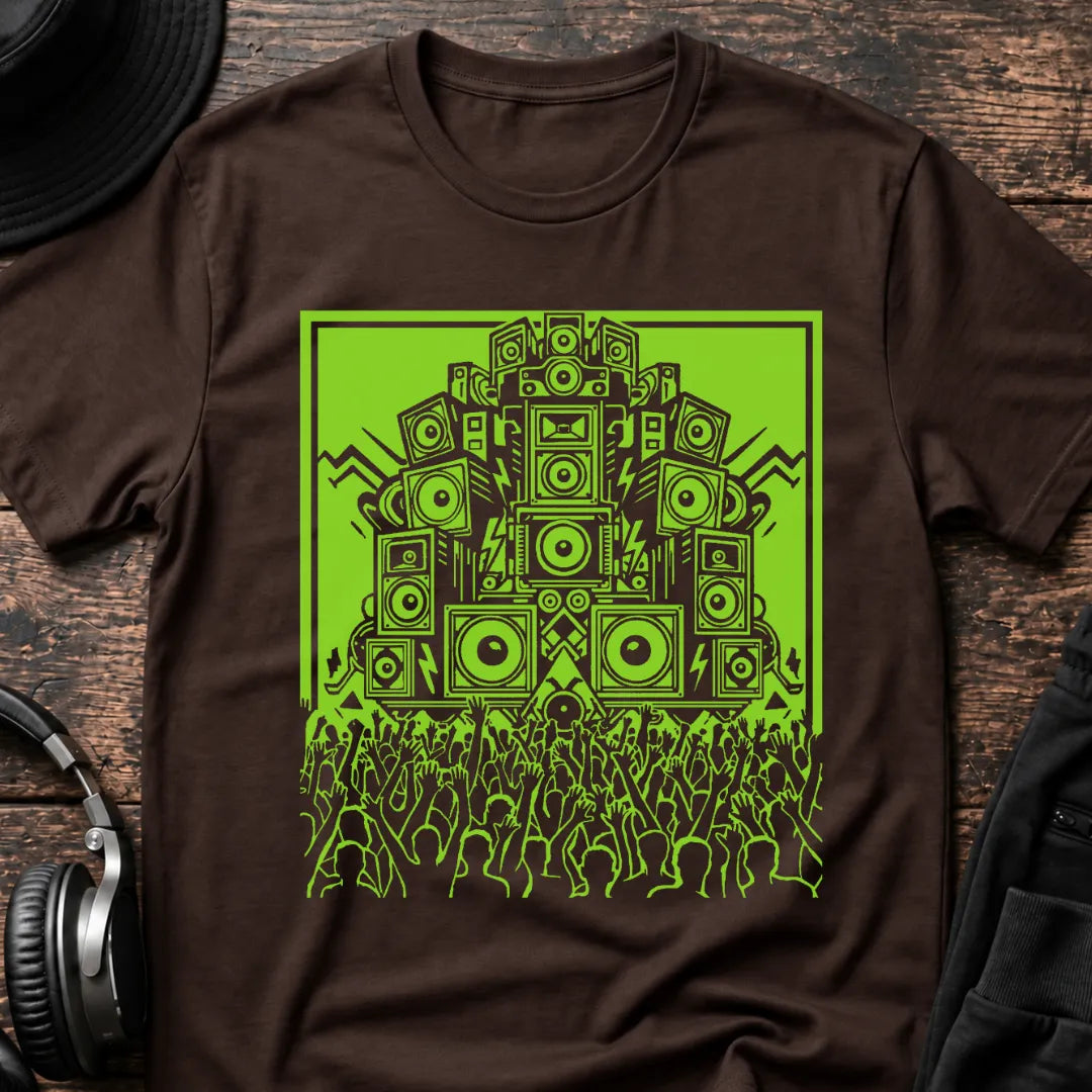 Cult of Rave DnB T-Shirt flat lay by QUASIKERN