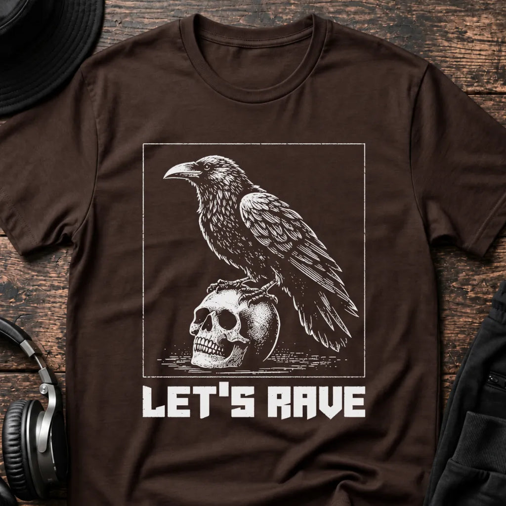 Let‘s Rave T-Shirt flat lay by QUASIKERN