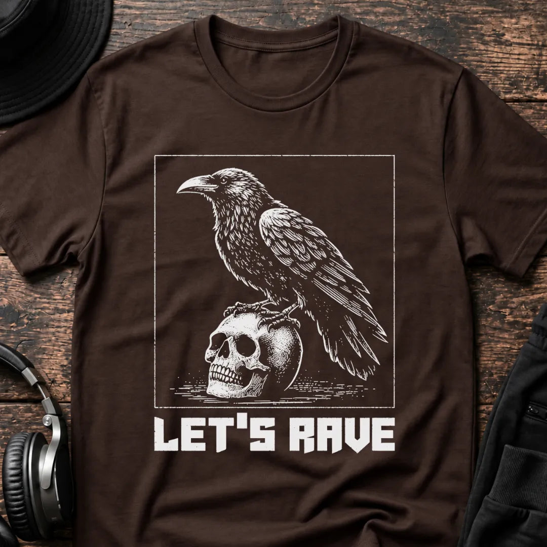 Let‘s Rave T-Shirt flat lay by QUASIKERN