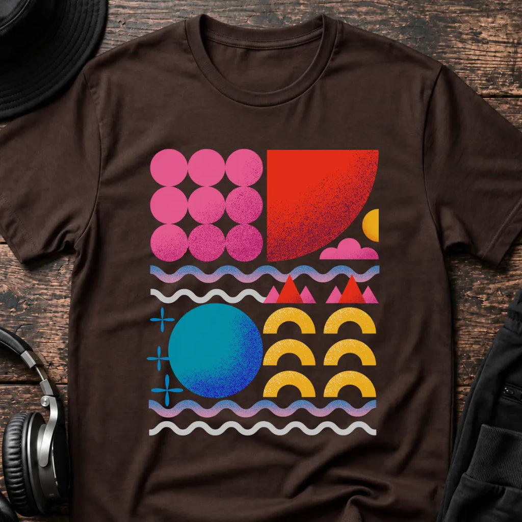 Abstract Drop Rave T-Shirt flat lay by QUASIKERN