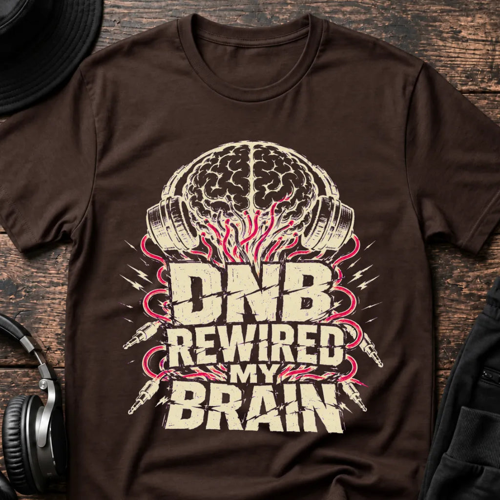 Brain Rewired DnB T-Shirt flat lay by QUASIKERN