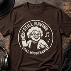 Granny Rave T-Shirt flat lay by QUASIKERN