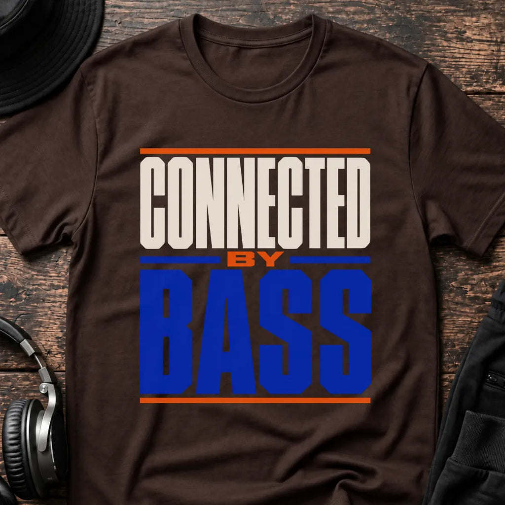 Connected by Bass DnB T-Shirt flat lay by QUASIKERN